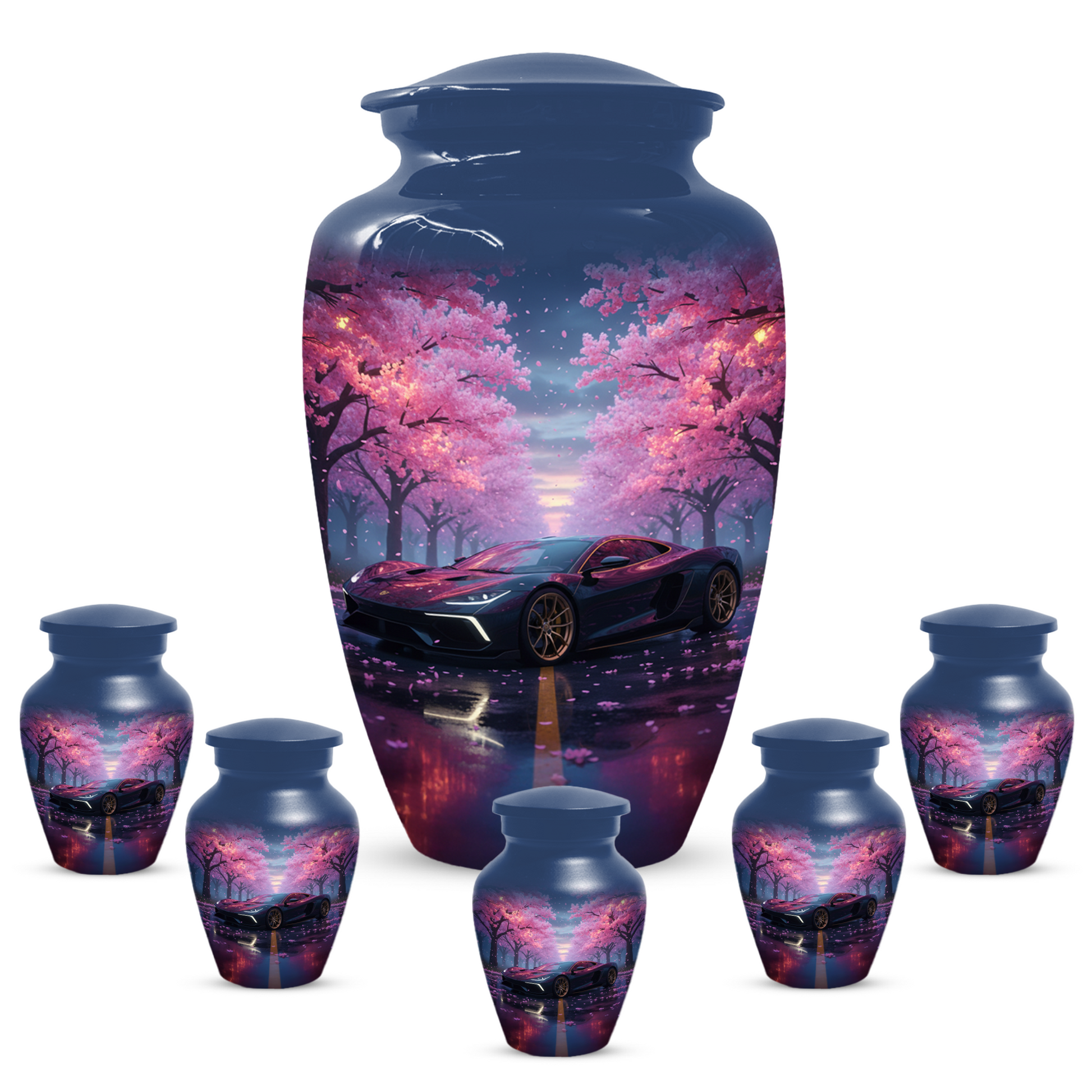 Personalized Sports Car Urn for Dad – Cherry Blossom Cremation for Ashes| Luxury Car Memorial Urns for Father