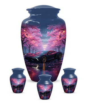 Personalized Sports Car Urn for Dad – Cherry Blossom Cremation for Ashes| Luxury Car Memorial Urns for Father