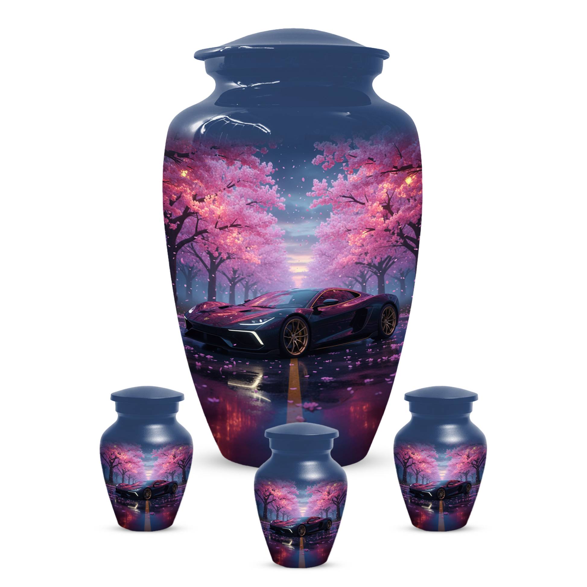 Personalized Sports Car Urn for Dad – Cherry Blossom Cremation for Ashes| Luxury Car Memorial Urns for Father