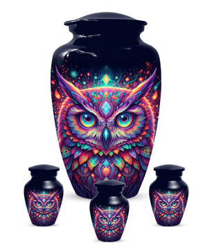 Owl Cremation Urn for Ashes – Custom Colorful Owl Memorial Urns for Mom& Dad -Women & Men