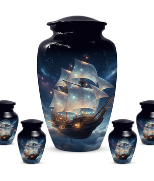 Nautical Ship Urns for Dad –  Sailing Ship Memorial Urn for Father Ashes