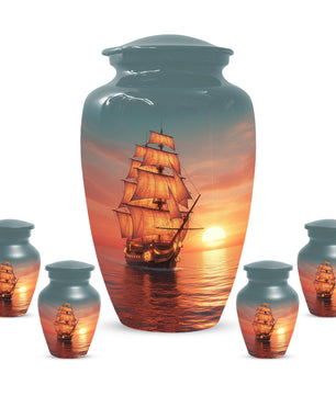 Sailing Ship Urns for Dad – Personalized KLeepsake for Dad | Nautical Memorial Urn for Father Ashes