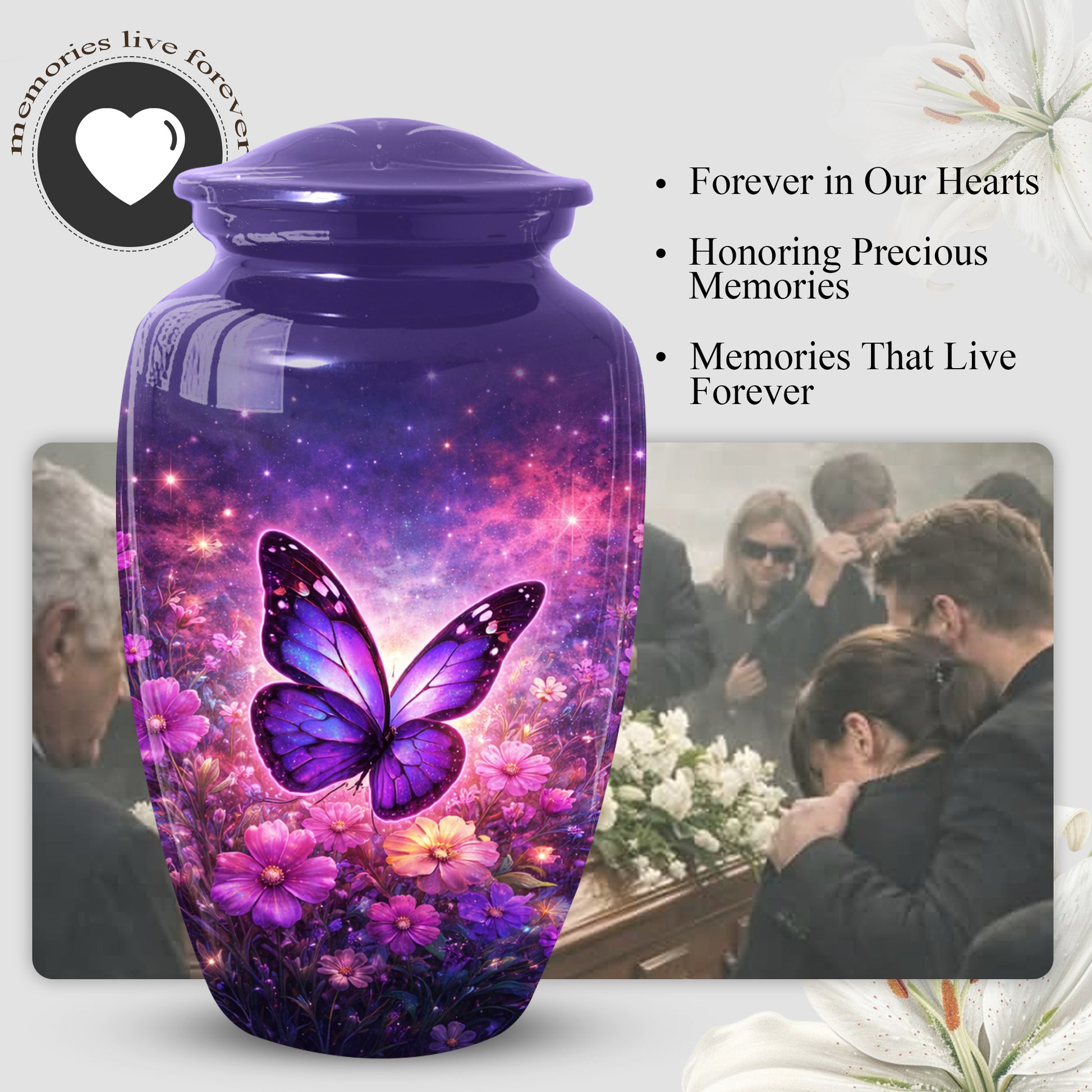 Butterfly Urn for Mom | Butterfly Large  Urns for Human Ashes |Adult Female Cremation Urn