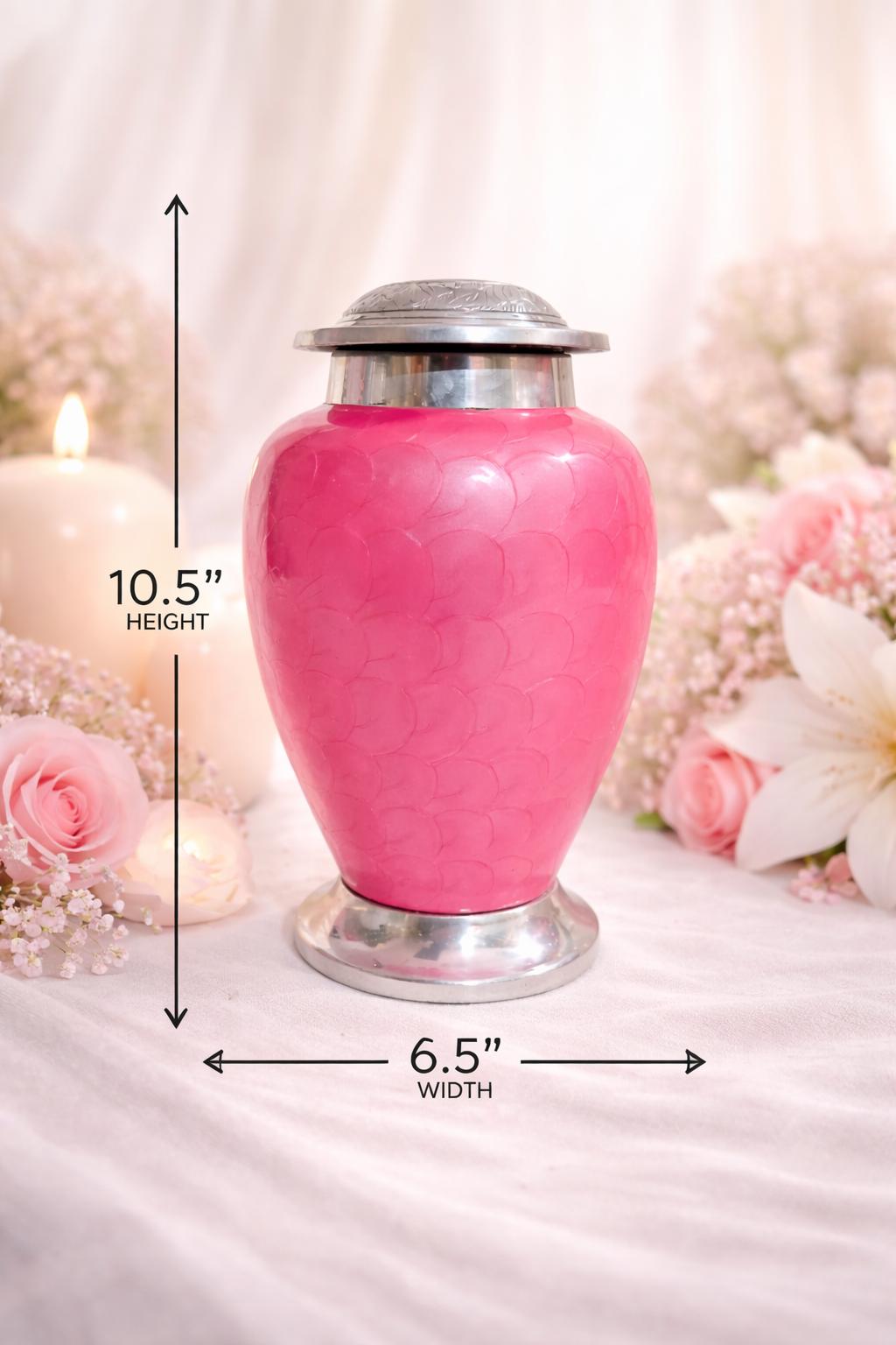 Pink Urn For Human Ashes - Personalized Large Cremation Urns For Adults