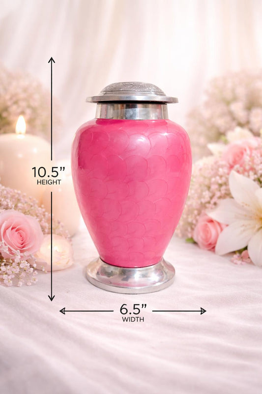 Pink Urn For Human Ashes - Personalized Large Cremation Urns For Adults