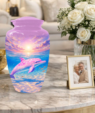 Dolphin Urn For Women Ashes - Pink Cremation Urns For Female