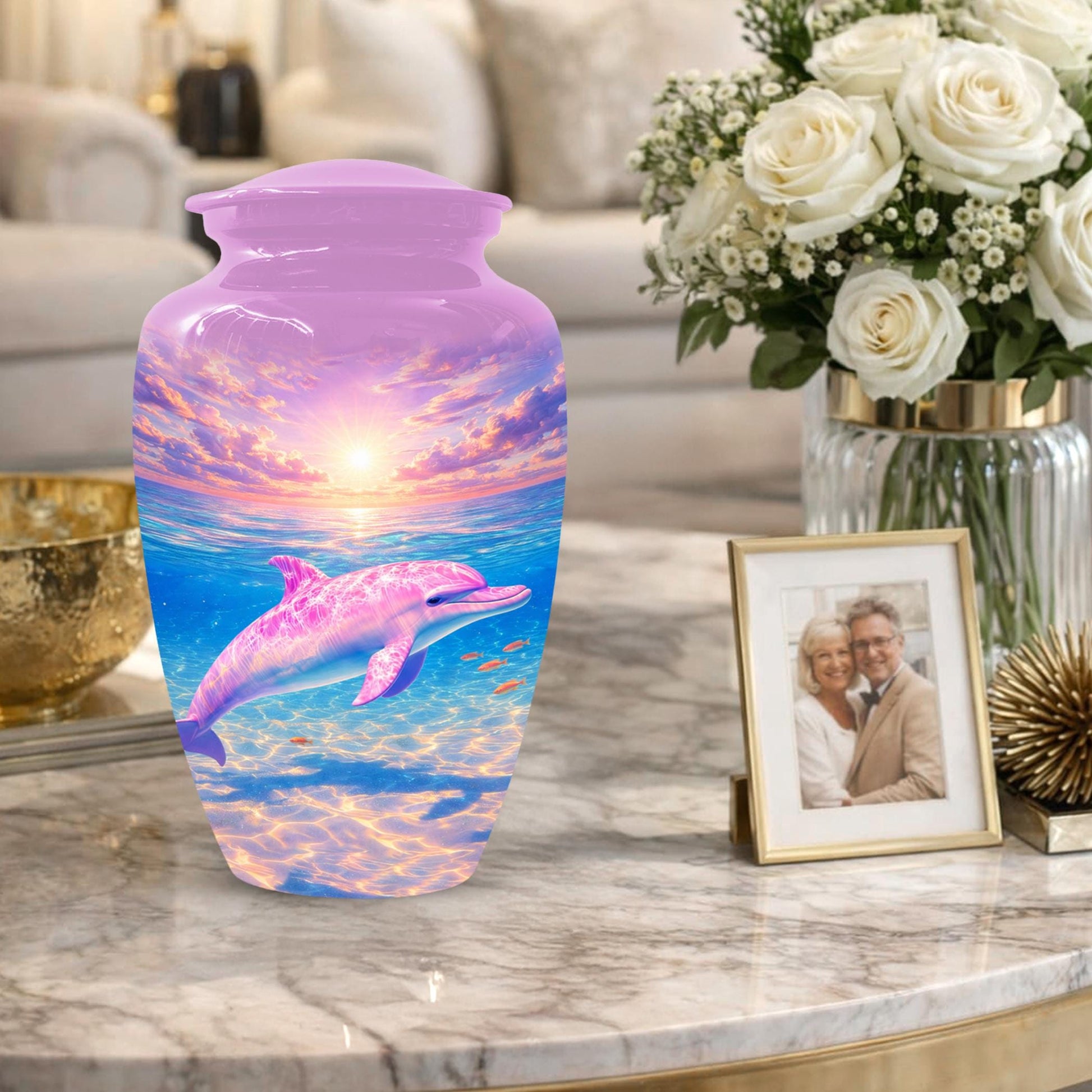 Dolphin Urn For Women Ashes - Pink Cremation Urns For Female