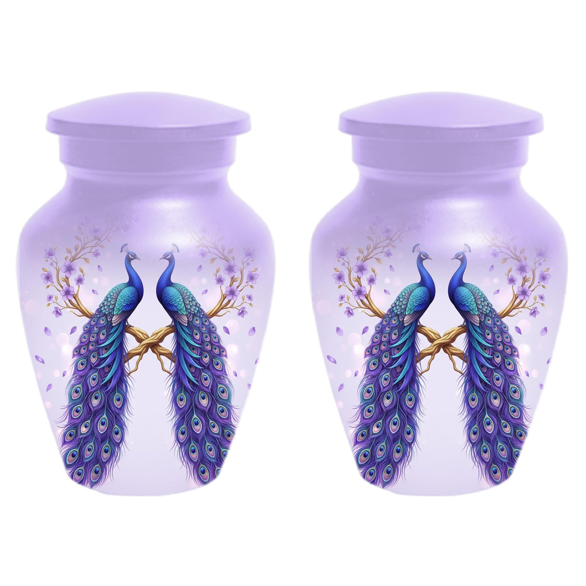 Peacock Companion Urn For Human Ashes - Extra Large Couple Urns For Husband and Wife