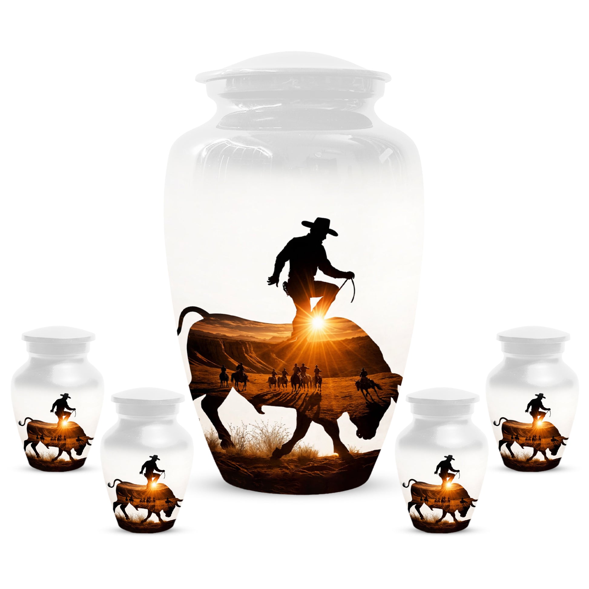 Western Cowboy memorial Urn for Dad - Cowboy Cremation Urns for Men
