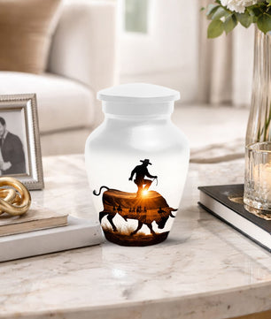 Western Cowboy memorial Urn for Dad - Cowboy Cremation Urns for Men