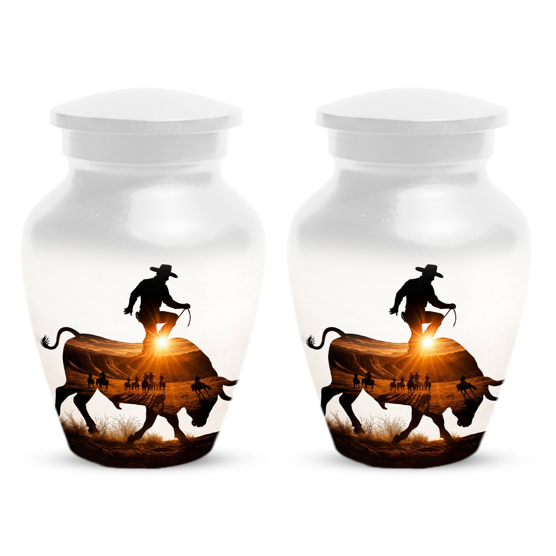 Western Cowboy memorial Urn for Dad - Cowboy Cremation Urns for Men