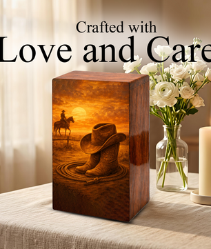 Dallas Cowboy Urn For Ashes Male - Wooden Cowboys Urns For Dad