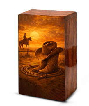 Dallas Cowboy Urn For Ashes Male - Wooden Cowboys Urns For Dad