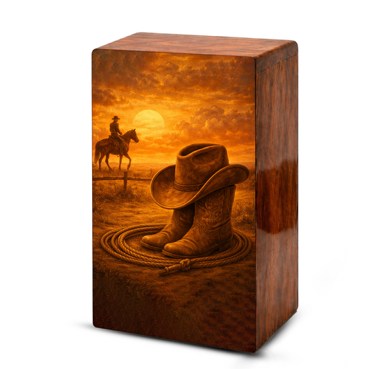 Dallas Cowboy Urn For Ashes Male - Wooden Cowboys Urns For Dad
