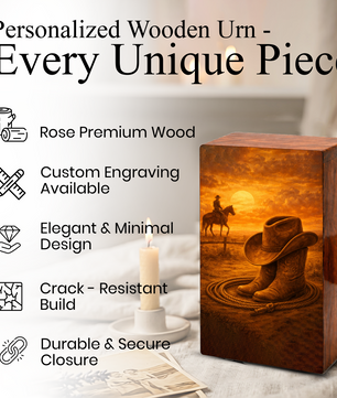 Dallas Cowboy Urn For Ashes Male - Wooden Cowboys Urns For Dad