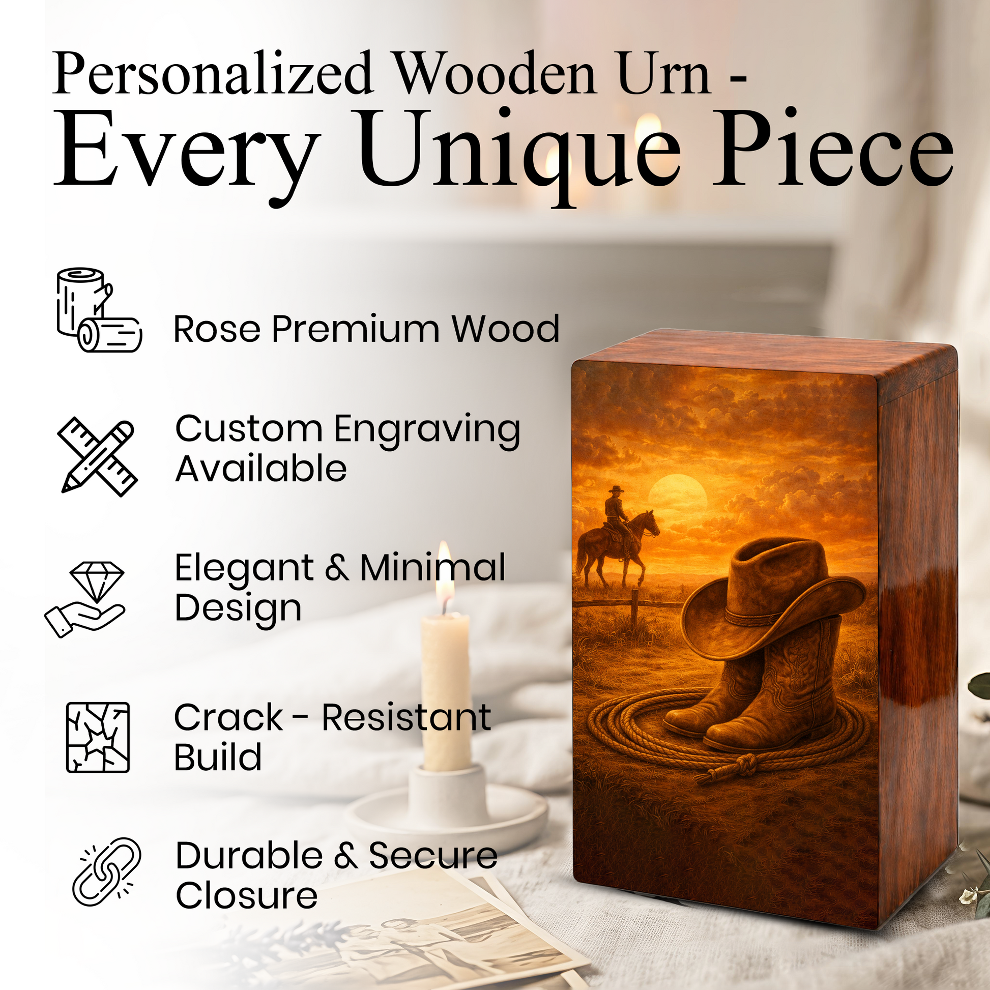 Dallas Cowboy Urn For Ashes Male - Wooden Cowboys Urns For Dad