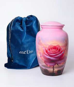 Pink Rose Urns for Human Ashes Adult Female, Rose Flower  Urn for Ashes