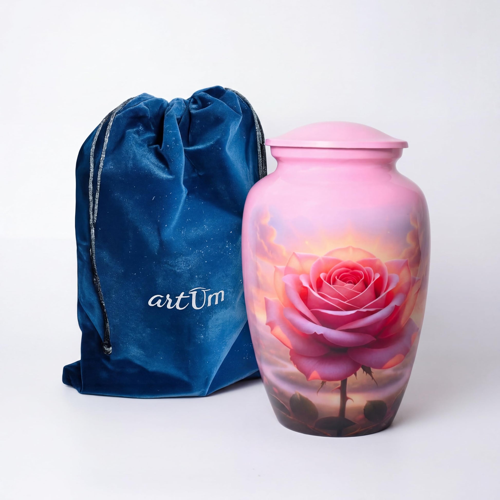 Pink Rose Urns for Human Ashes Adult Female, Rose Flower  Urn for Ashes