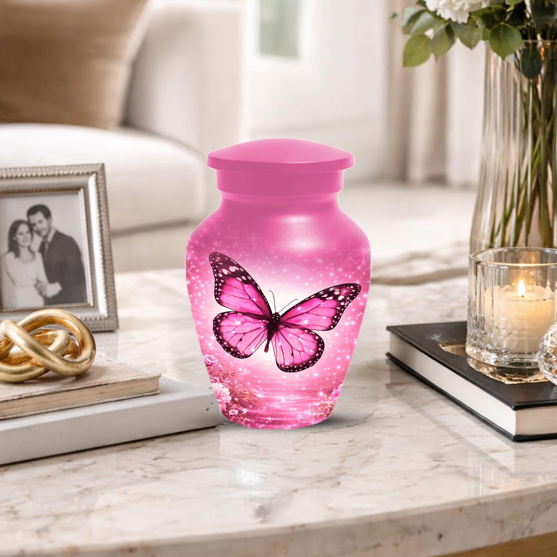 Butterfly Urn For Mom Ashes - Pink Cremation Urns For Adult Female