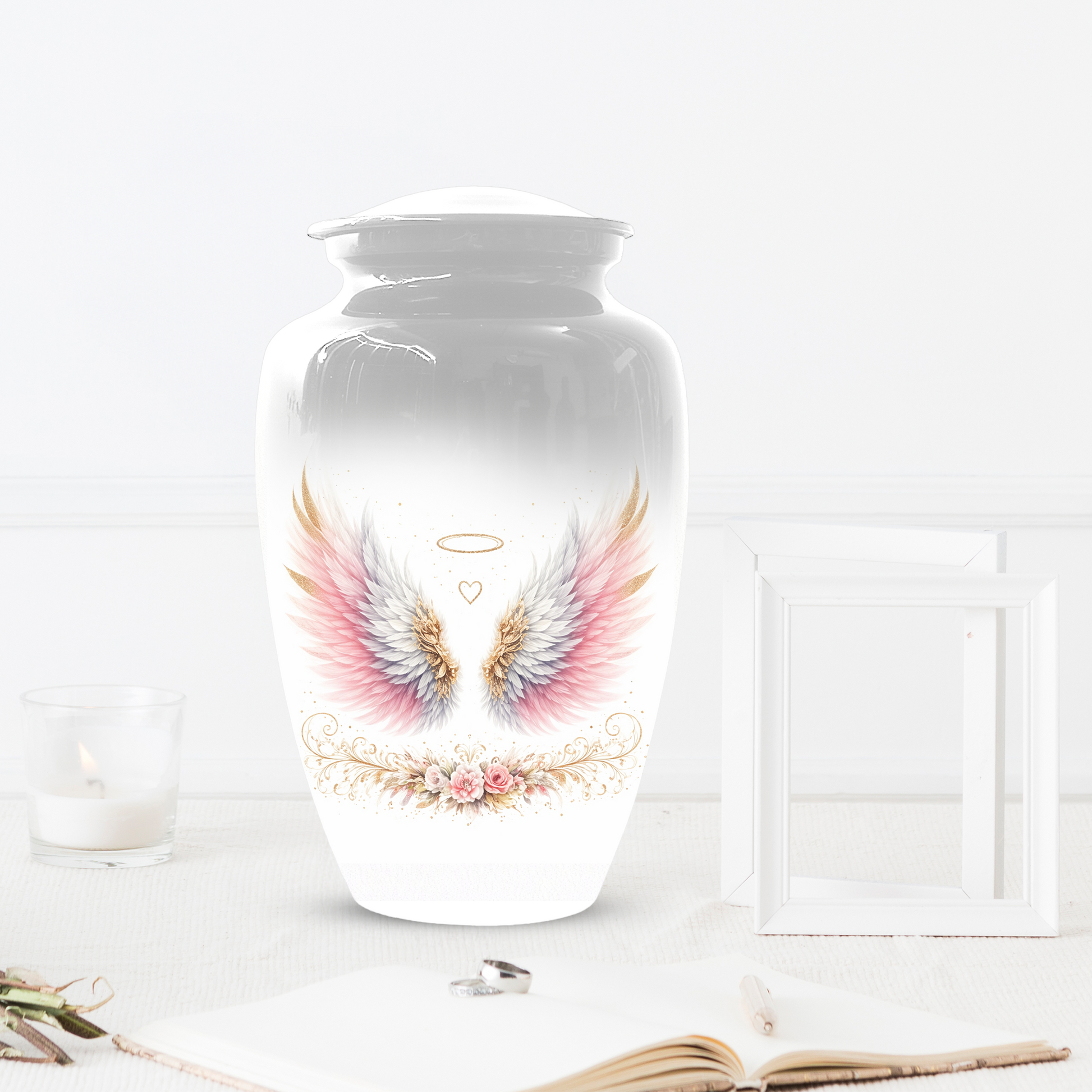 Personalized Angel Wings Cremation Urn for Human Ashes | Custom Adult Urn