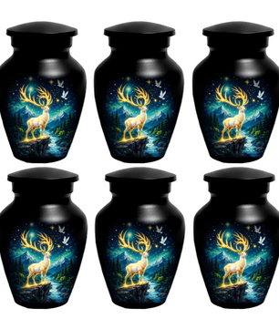 Personalized White Stag Memorial Urn for Ashes, Deer Cremation Urn, Custom Adult Funeral Urn