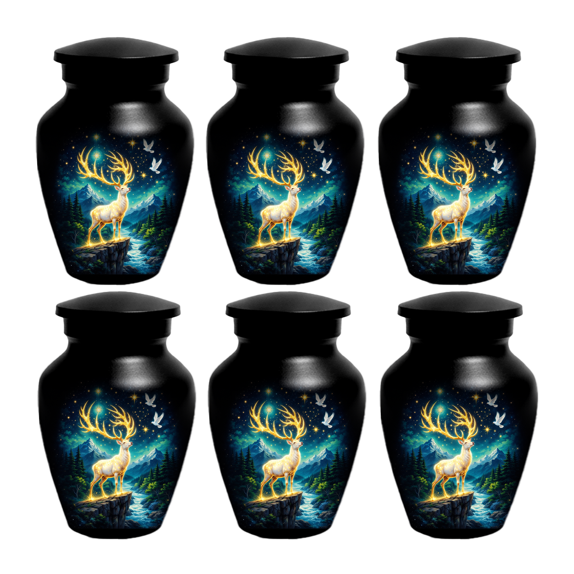 Personalized White Stag Memorial Urn for Ashes, Deer Cremation Urn, Custom Adult Funeral Urn