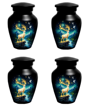 Personalized White Stag Memorial Urn for Ashes, Deer Cremation Urn, Custom Adult Funeral Urn