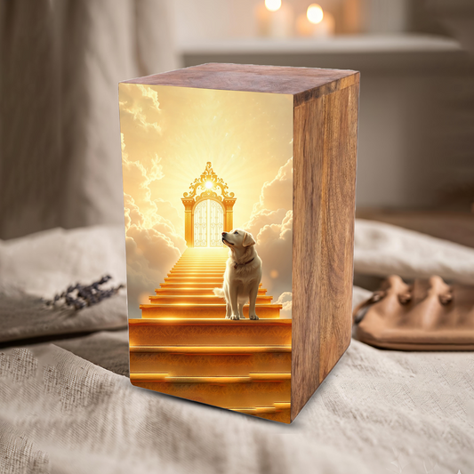 Golden Retriever Wooden Urn For Dog - Labrador Pet Keepsake Urns For Funeral