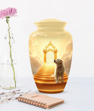Personalized Pet Urn for Dog - Heavenly Gate Cremation Keepsake Urns