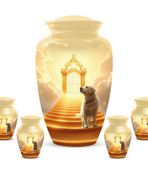 Personalized Pet Urn for Dog - Heavenly Gate Cremation Keepsake Urns