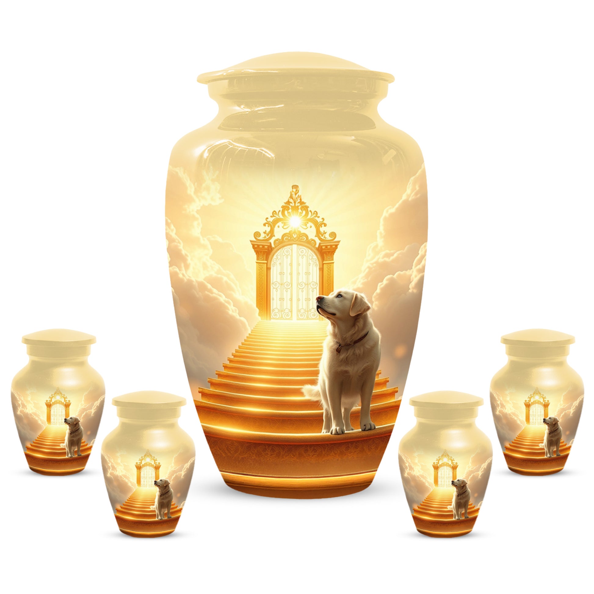 Personalized Pet Urn for Dog - Heavenly Gate Cremation Keepsake Urns