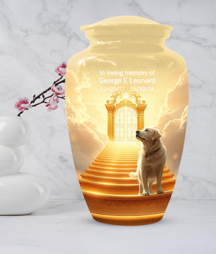 Personalized Pet Urn for Dog - Heavenly Gate Cremation Keepsake Urns