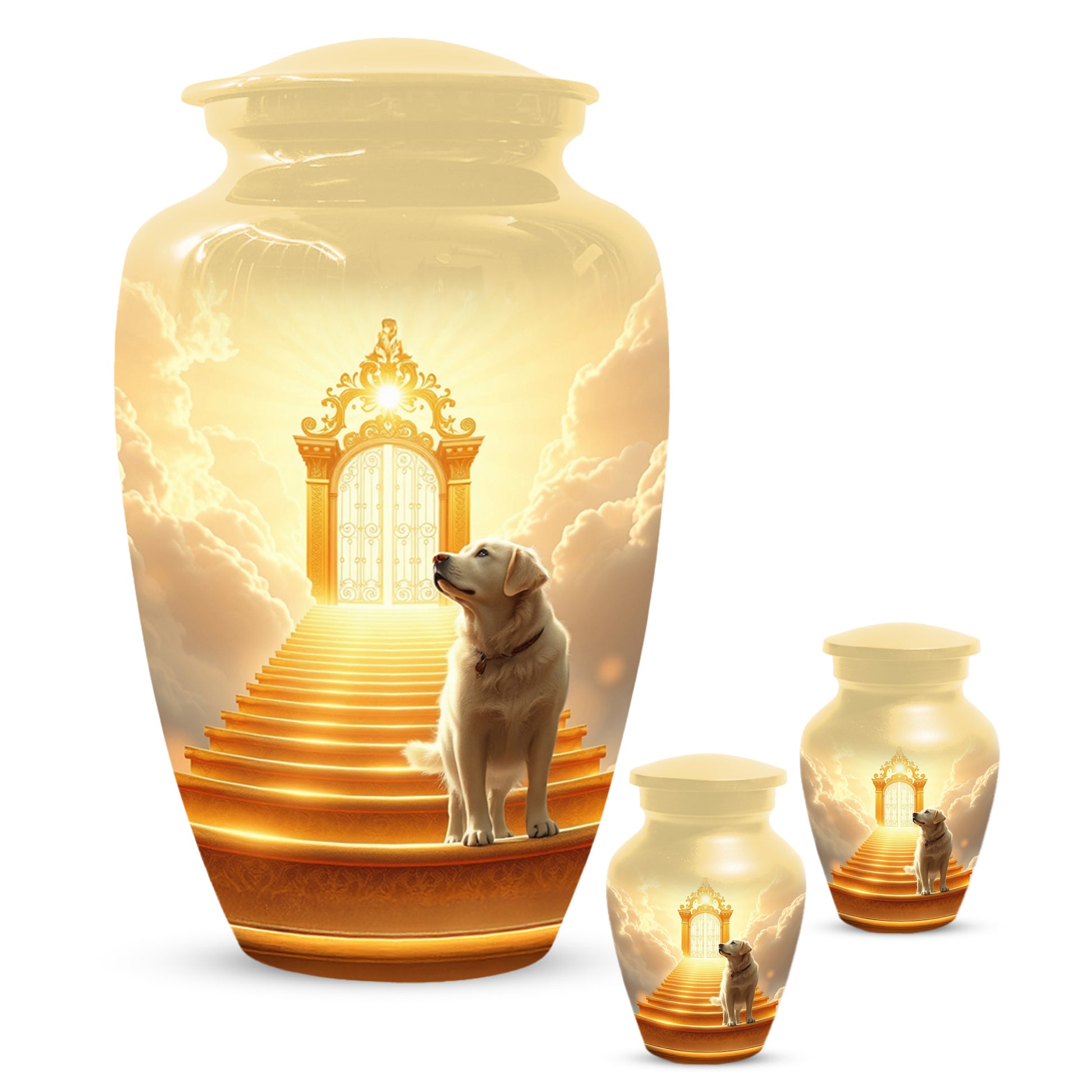 Personalized Pet Urn for Dog - Heavenly Gate Cremation Keepsake Urns