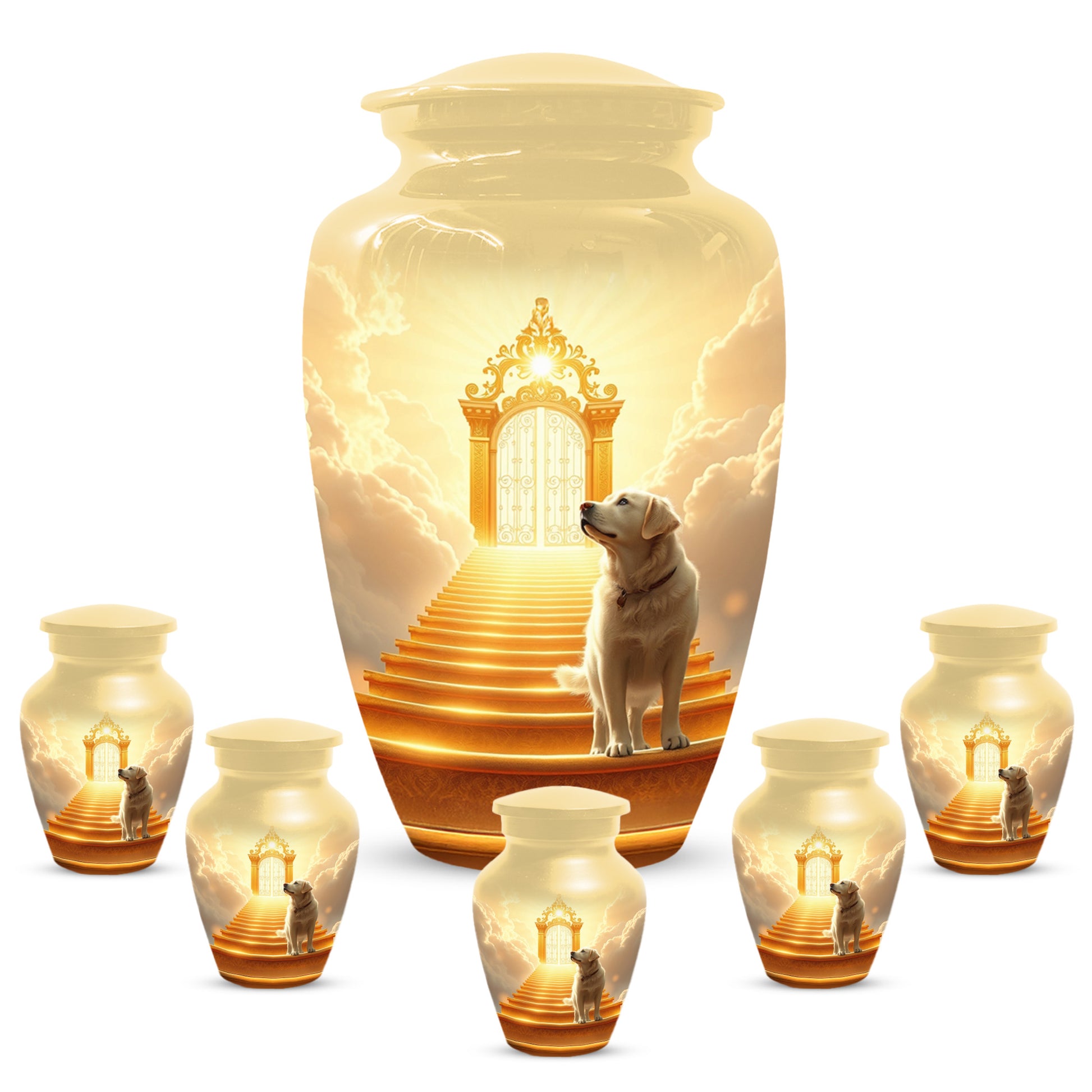 Personalized Pet Urn for Dog - Heavenly Gate Cremation Keepsake Urns