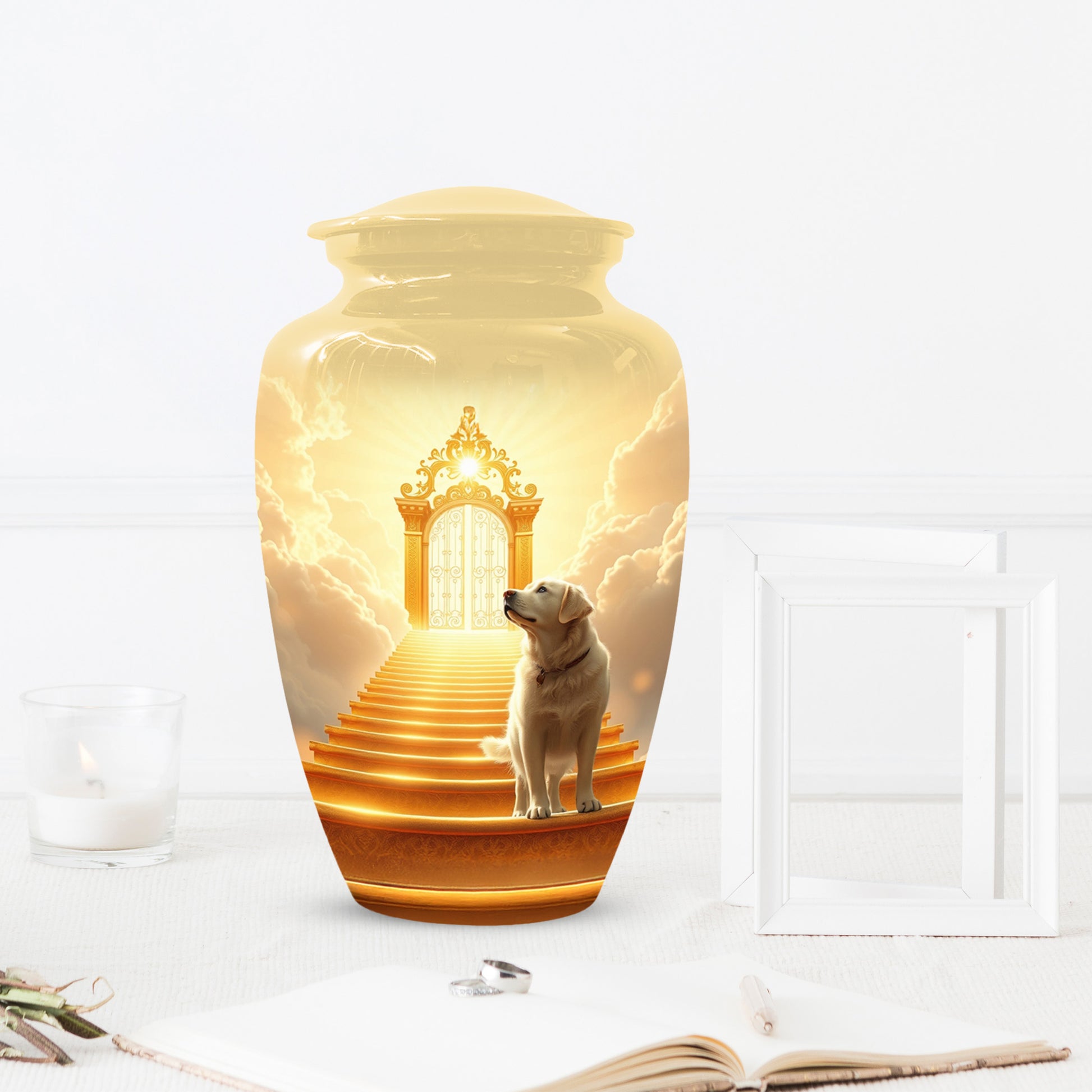 Personalized Pet Urn for Dog - Heavenly Gate Cremation Keepsake Urns