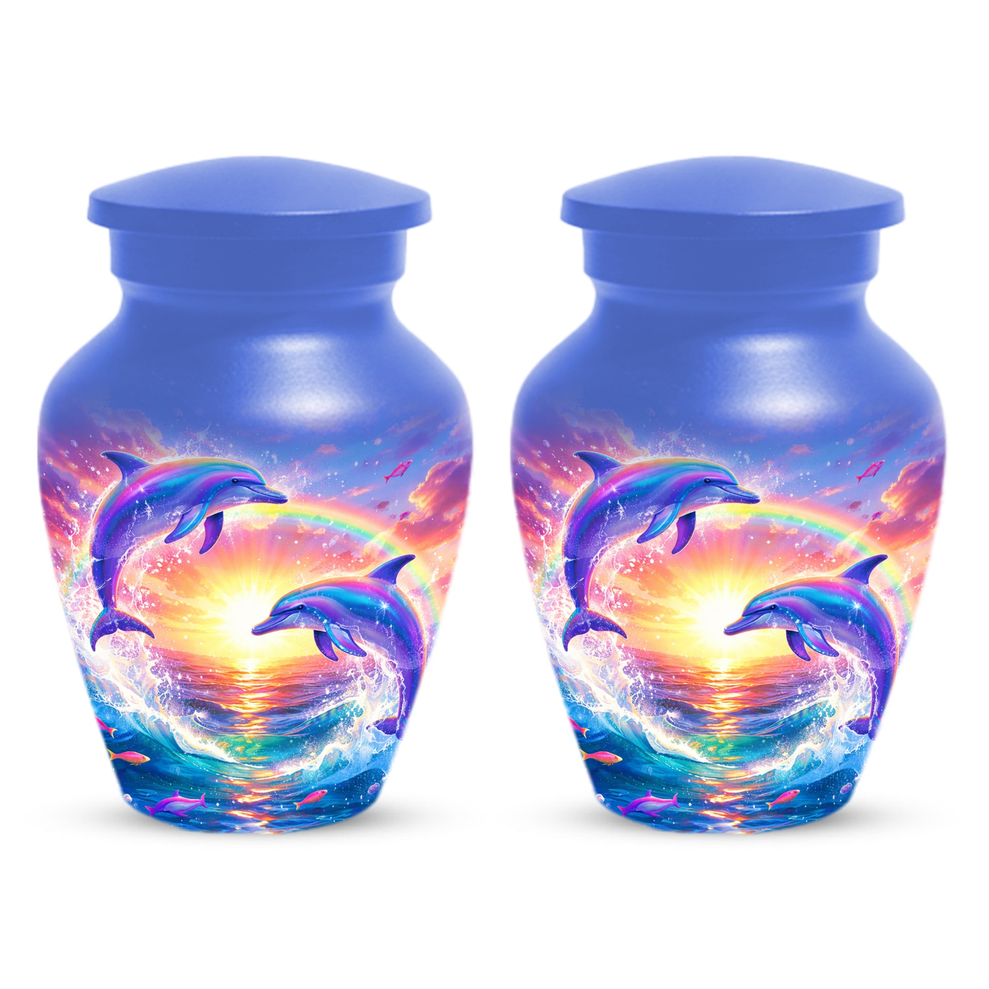 Dolphin Sunset Urn for Mom or Dad -  Beautiful Ocean Cremation Urns for Women & Men