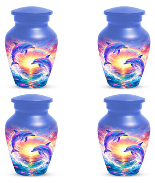 Dolphin Sunset Urn for Mom or Dad -  Beautiful Ocean Cremation Urns for Women & Men