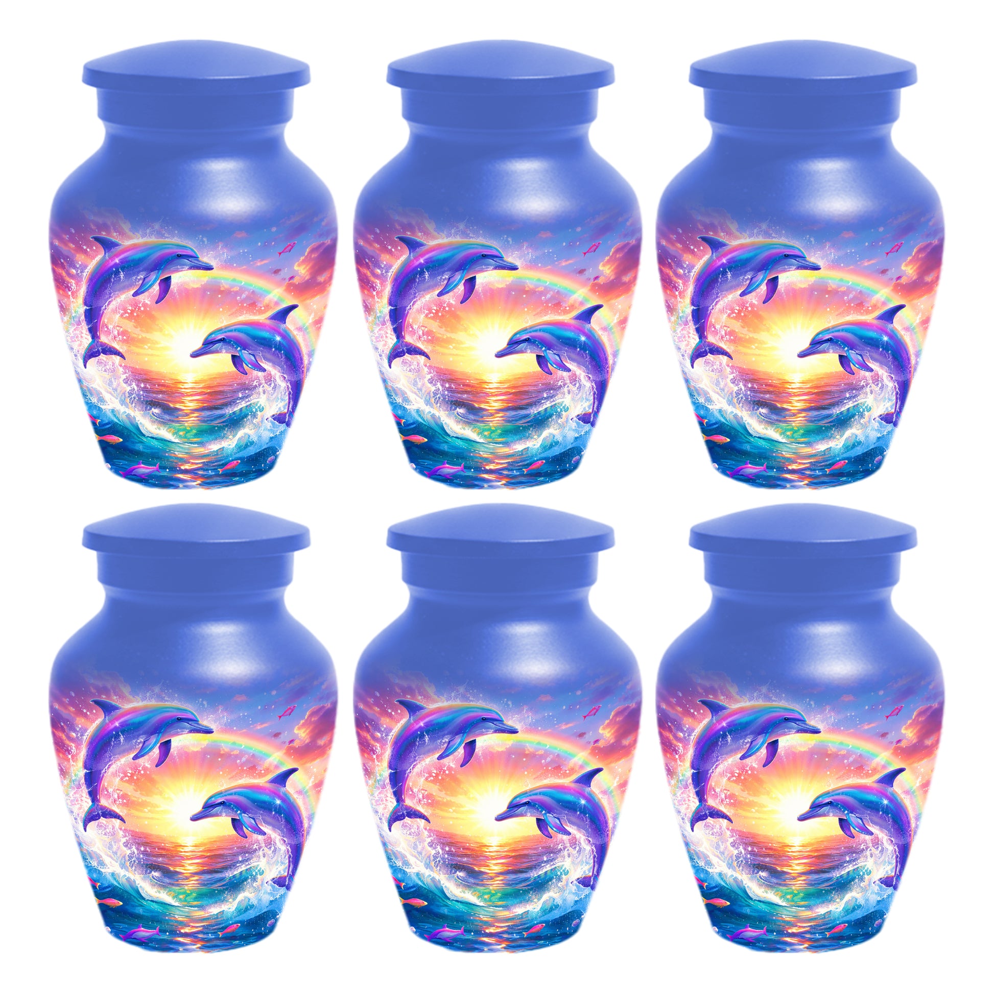 Dolphin Sunset Urn for Mom or Dad -  Beautiful Ocean Cremation Urns for Women & Men