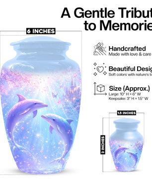 Dolphin  Memorial Urn for Mom  - Beautiful Ocean Cremation Urns for Women