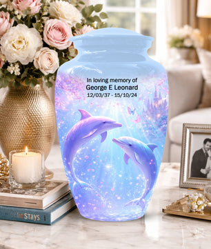 Dolphin  Memorial Urn for Mom  - Beautiful Ocean Cremation Urns for Women