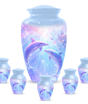 Dolphin  Memorial Urn for Mom  - Beautiful Ocean Cremation Urns for Women