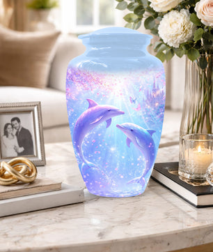 Dolphin  Memorial Urn for Mom  - Beautiful Ocean Cremation Urns for Women