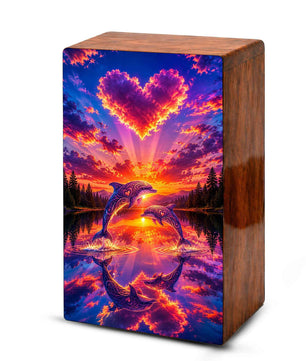Dolphin Ocean Urn For Ashes – Couple Keepsake Urns box For Mom and Dad