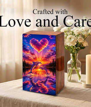 Dolphin Ocean Urn For Ashes – Couple Keepsake Urns box For Mom and Dad