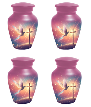 Christian Cross Urn for Human Ashes, Religious Dove Cremation Urn