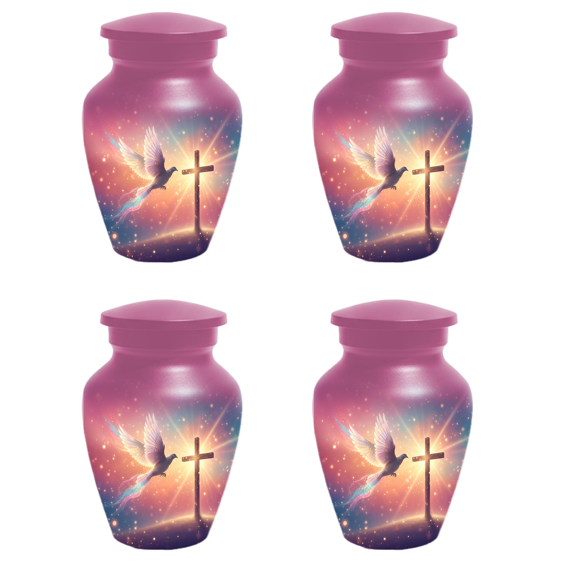 Christian Cross Urn for Human Ashes, Religious Dove Cremation Urn