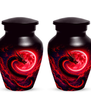 Red Dragon Cremation Urn for Ashes- Personalized Memorial for Dad