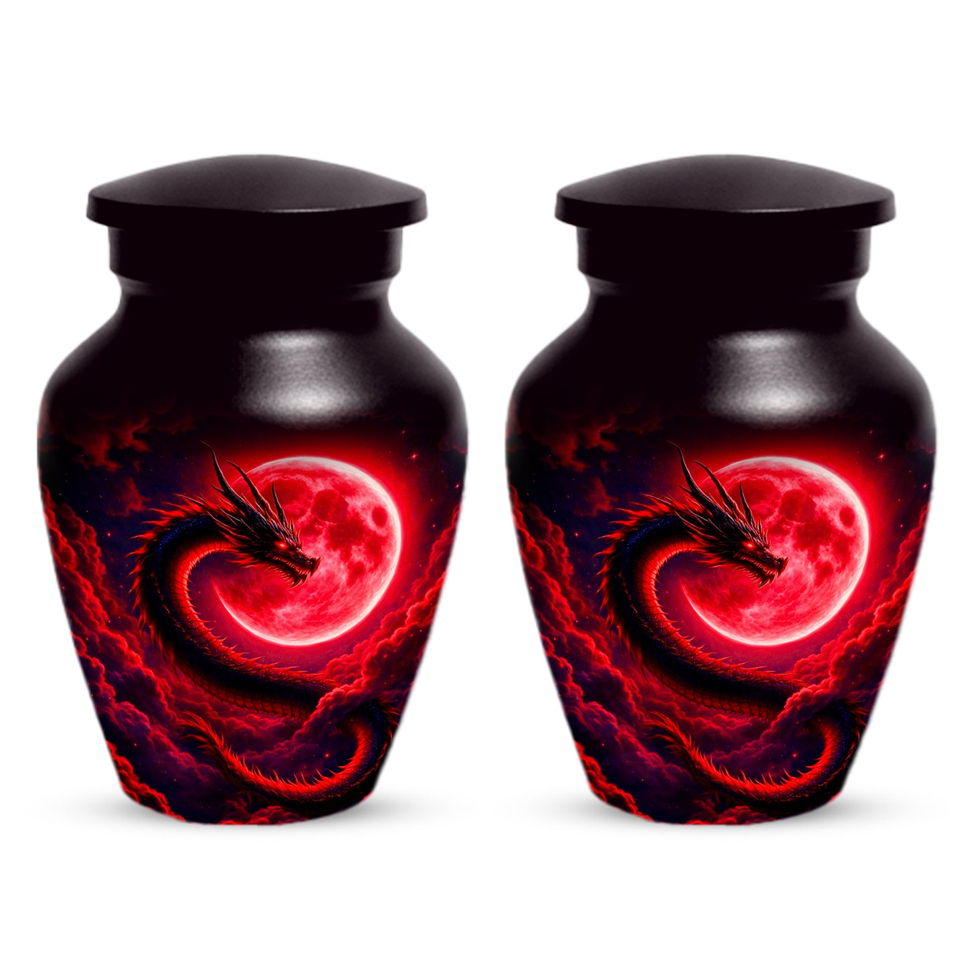 Red Dragon Cremation Urn for Ashes- Personalized Memorial for Dad
