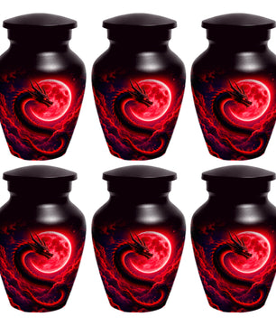 Red Dragon Cremation Urn for Ashes- Personalized Memorial for Dad