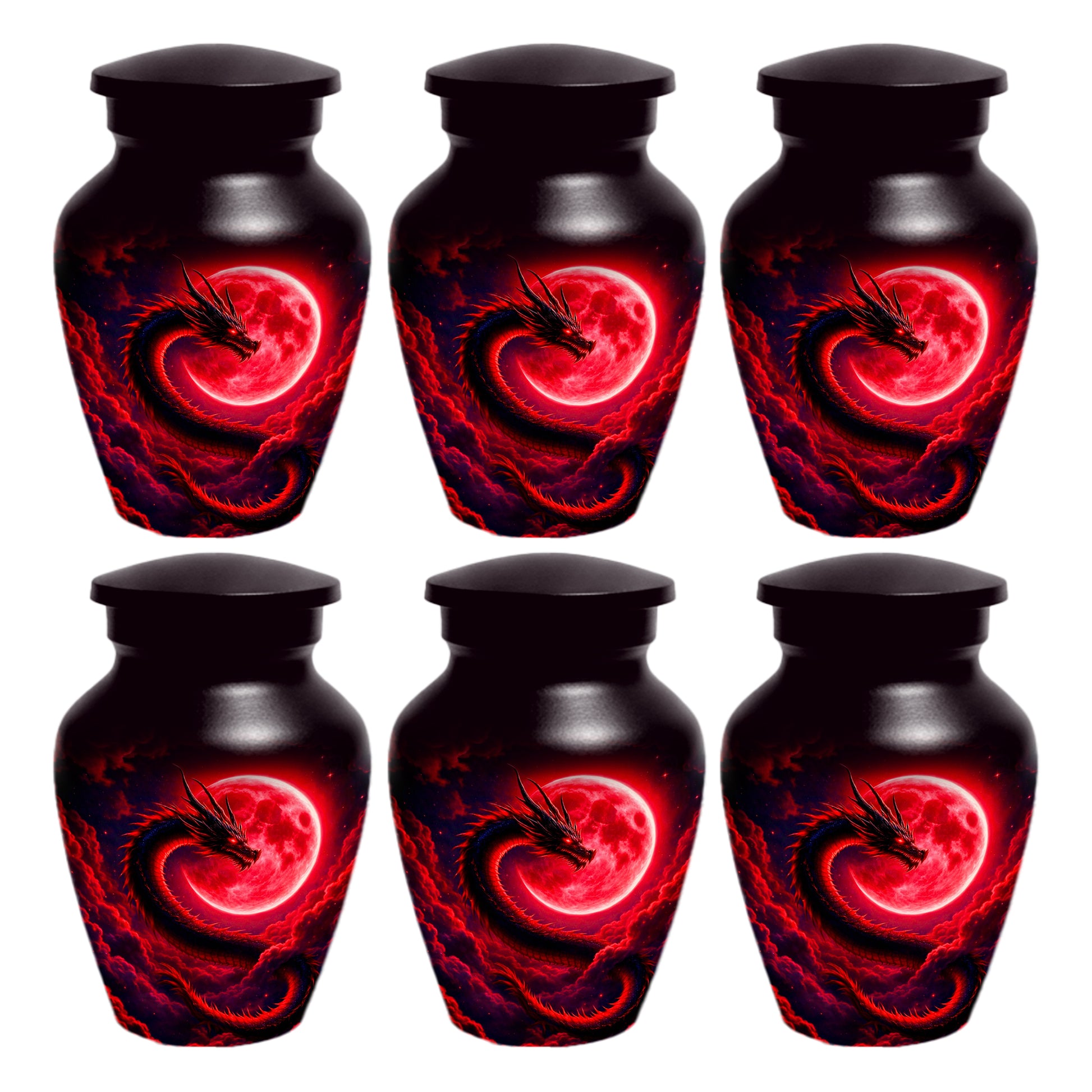 Red Dragon Cremation Urn for Ashes- Personalized Memorial for Dad
